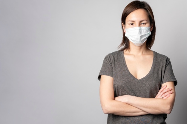 portrait woman posing with surgical mask 23 2148454258