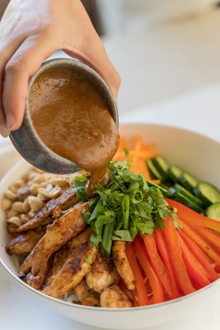 Peanut Satay Chicken Salad
