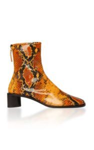 large acne studios orange bertine ophidia leather snake boot