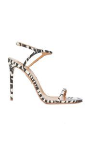 large aquazzura black white naked zebra print leather sandals