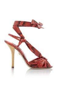 large dolce gabbana red tie detailed snake effect leather sandals