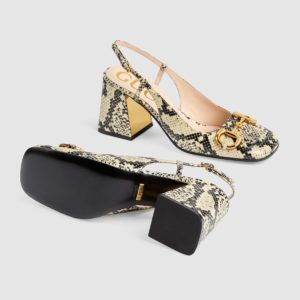 643892 19Y00 9719 006 095 0000 Light Womens mid heel slingback with Horsebit