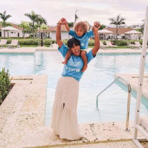 Airam Toribio y su hijo Dante