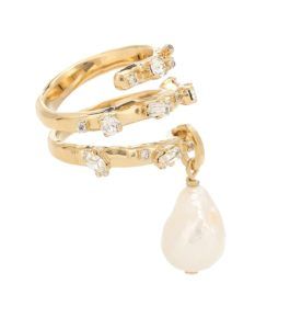 Spiral pearl ring