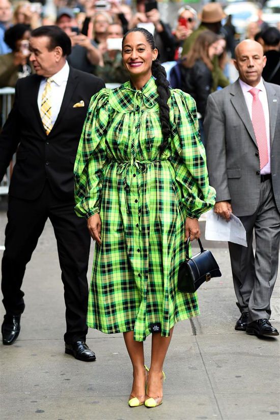 Tracee Ellis Ross Blakcish Good Morning America TV Style Fashion SR Studio LA CA Schutz Balenciaga Tom Lorenzo Site 6