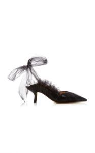 large by midnight black kitten ballet mules