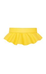 max mara yellow Burgos Leather Ruffle Belt