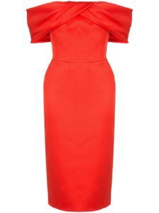 vestido midi con hombros descubierto.saiid .kobeisy15573882 29011503 1000C