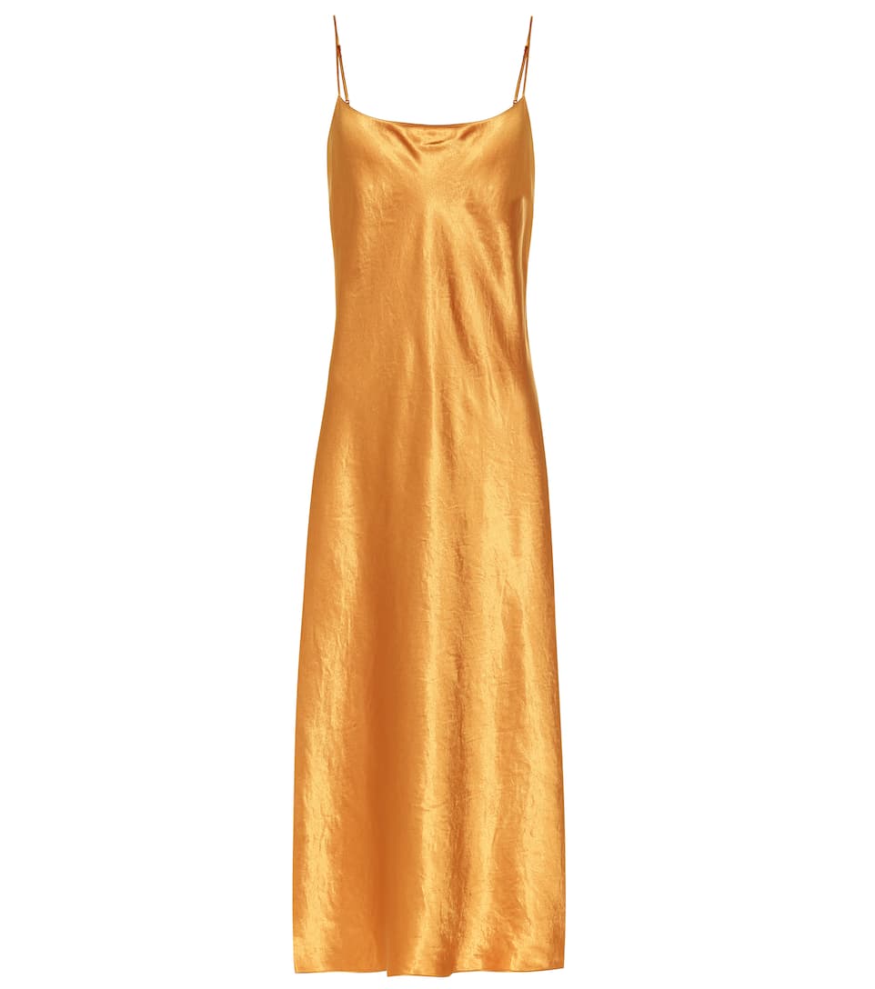 Vestido midi de raso en seda de VINCE