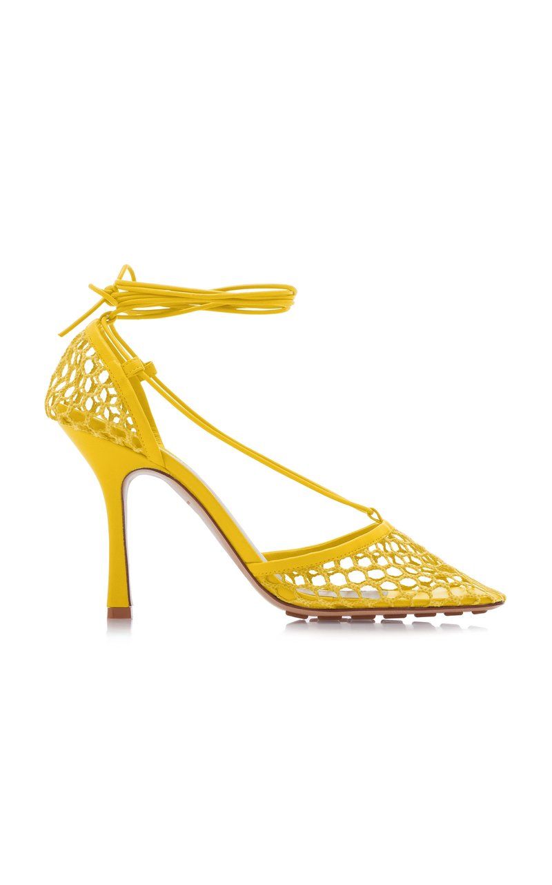 large bottega veneta yellow stretch sandals 2