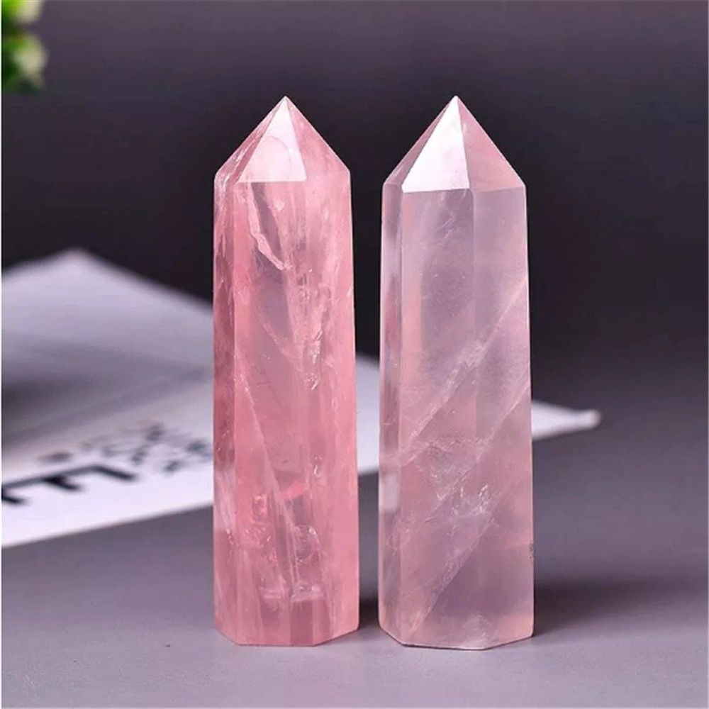 1pc Natural de Cuarzo Rosa de color Rosa de la Torre storage 1577