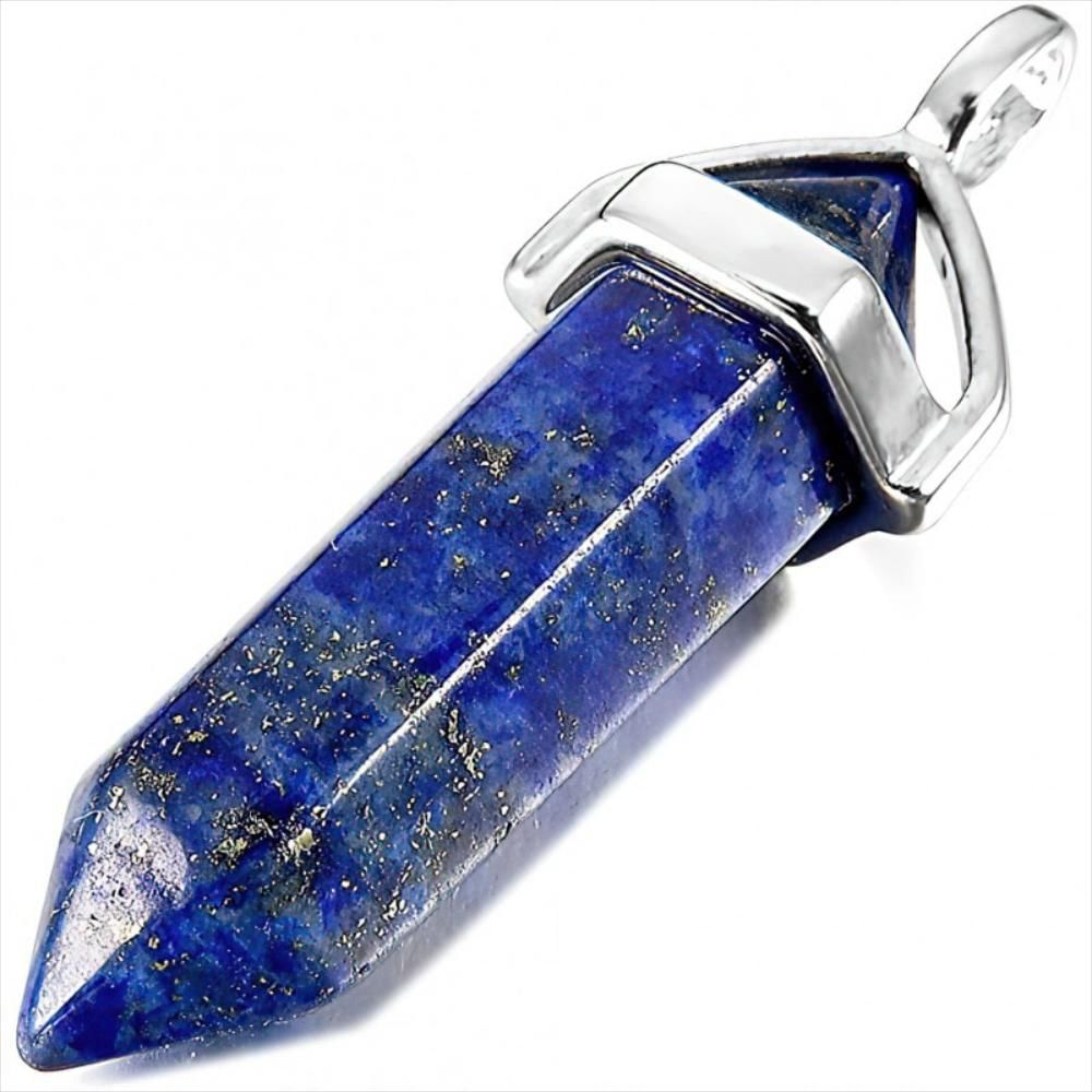 collar pendulo lapislazuli acero