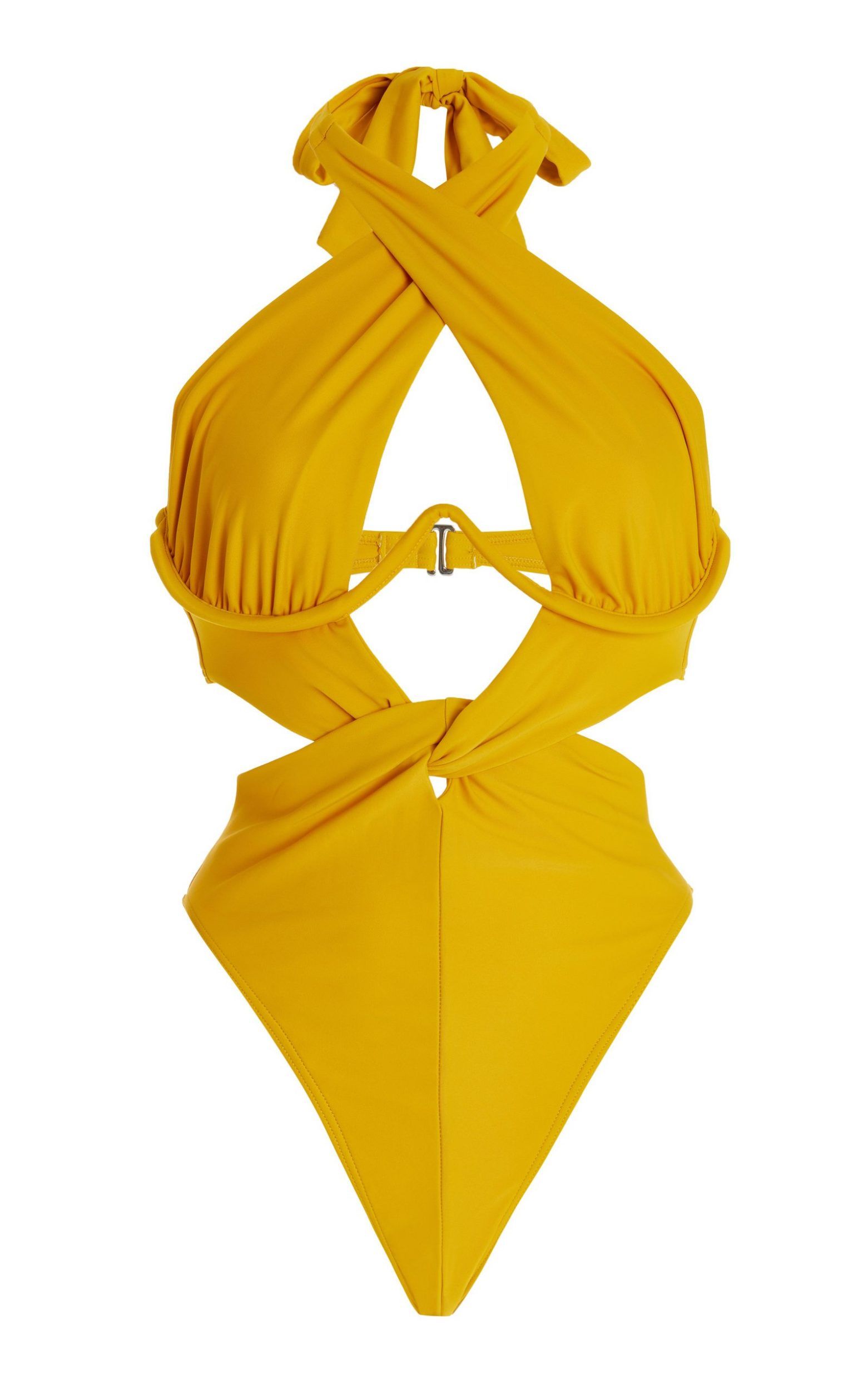 large andrea lyamah orange nayo one piece swimsuit