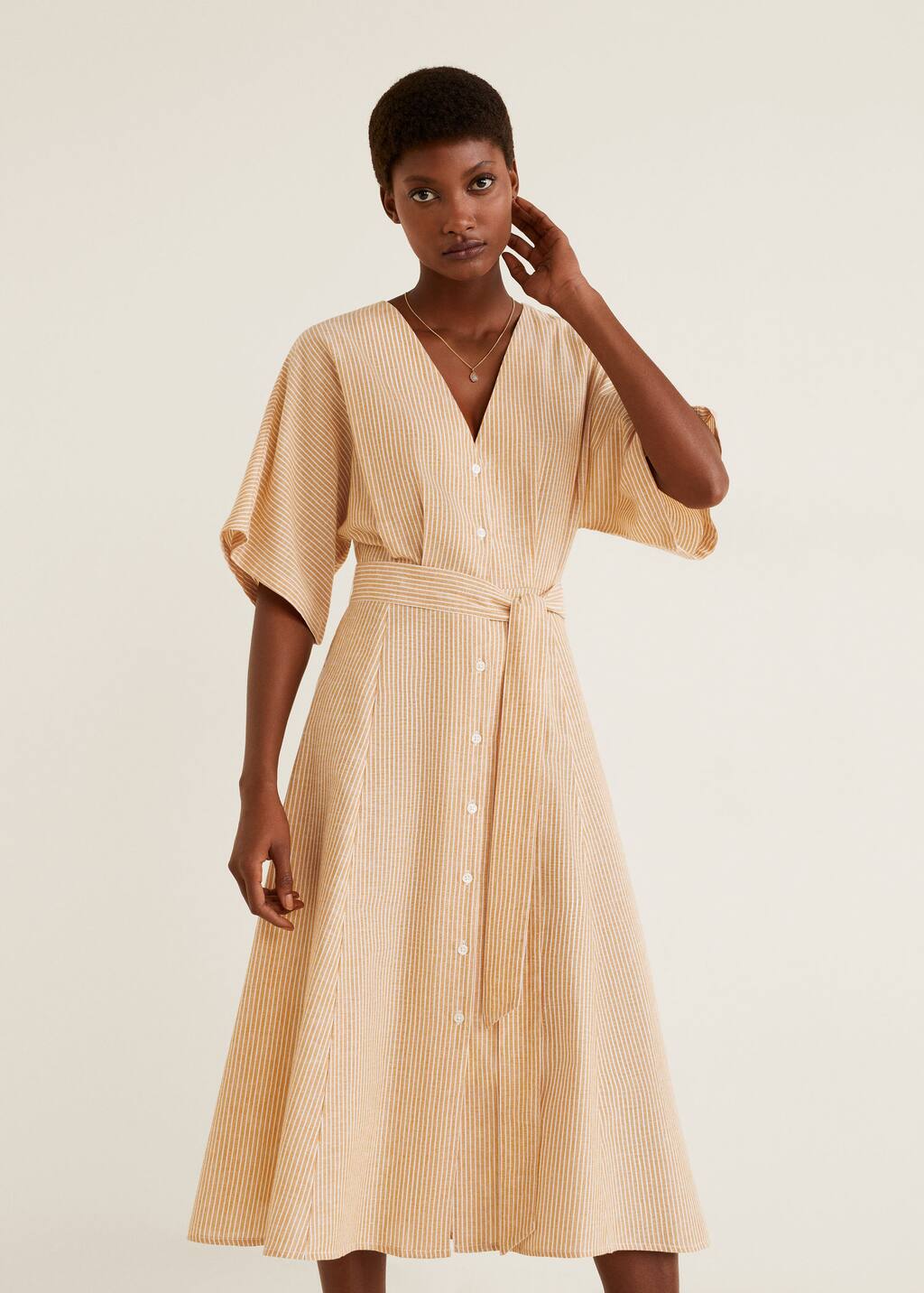 mango vestido lino