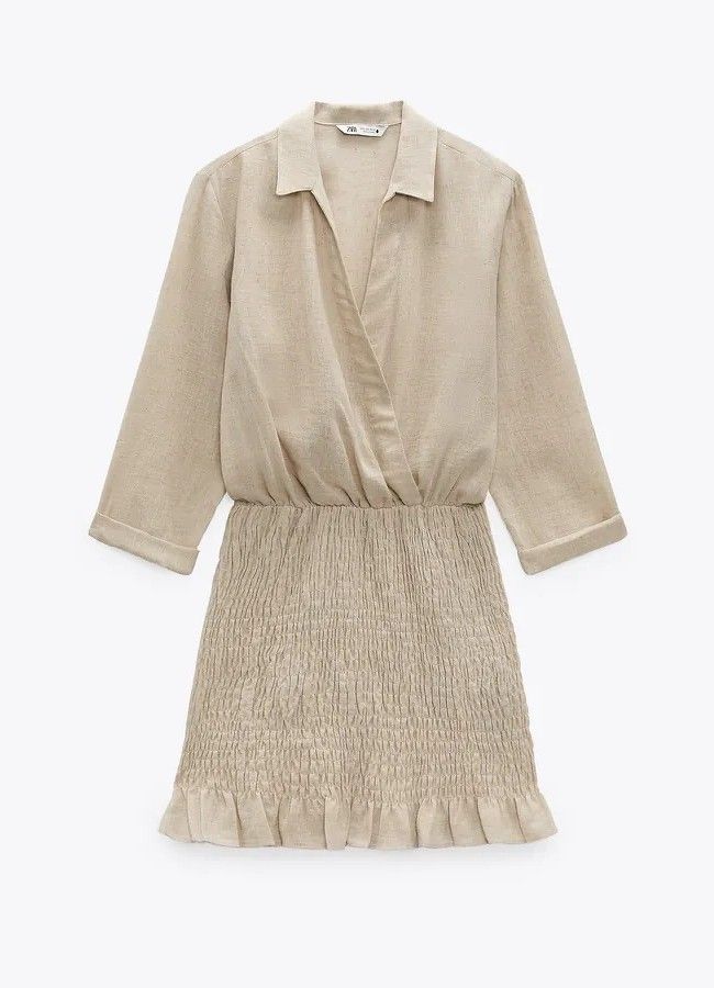 vestido lino zara