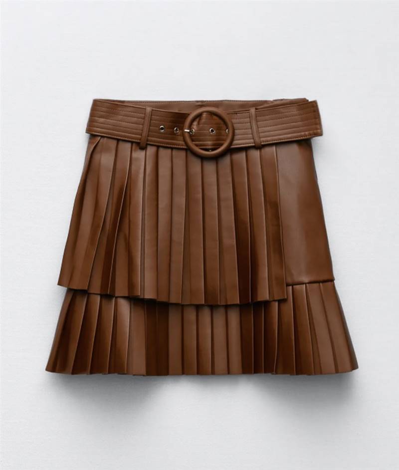 Tonalidades marrones en otoño 4 falda zara plisada