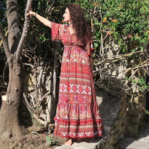Vestido Mujer Boho Fuego