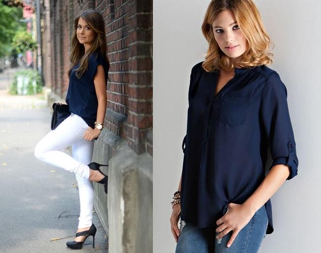 como combinar una blusa azul marino 44558 orig