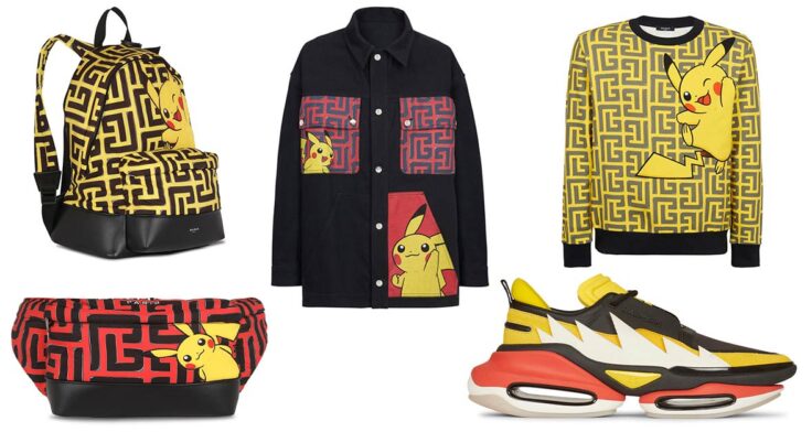 Anime y Moda: La fusión perfecta que está revolucionando el street style 12 pokemon trainer balmain collection 0 736x392 1