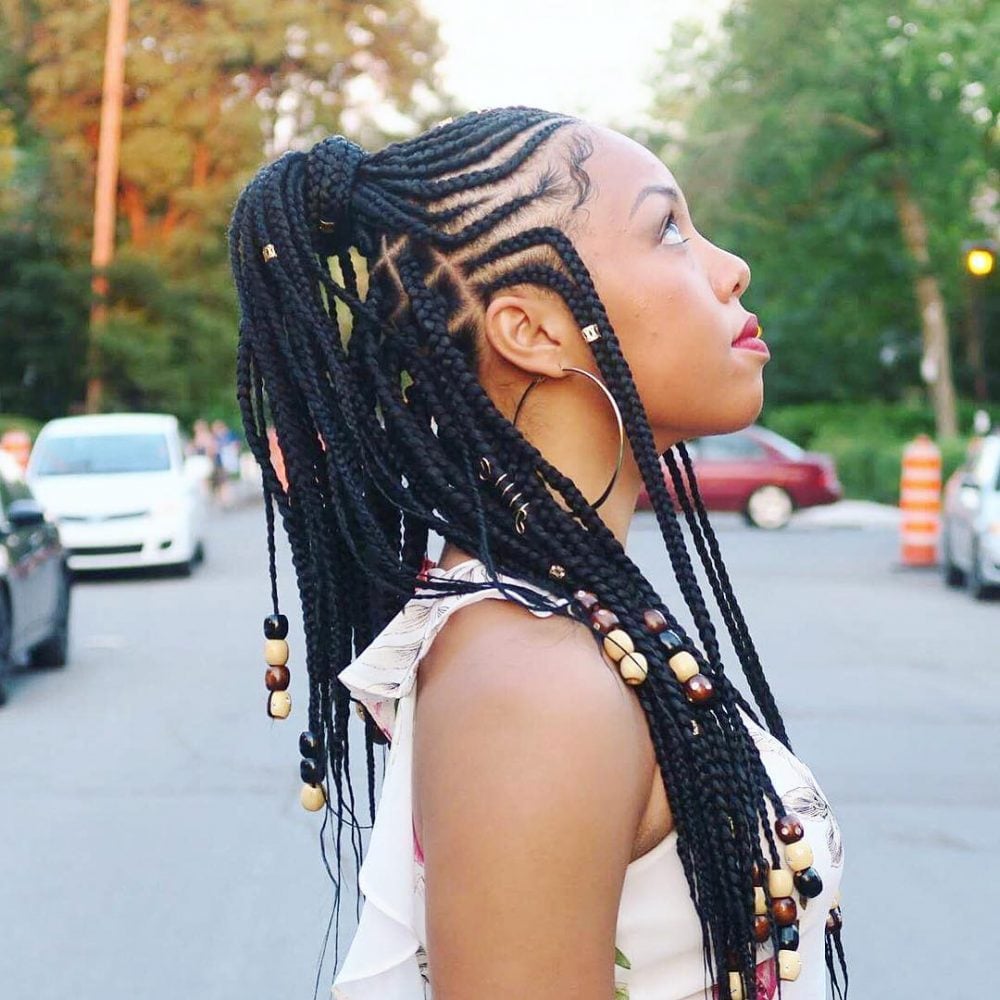 Las trenzas: el hit en esta época 2 feed in braids with beads