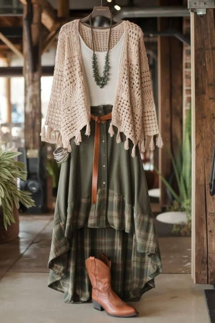 Faldas boho largas con botas: el regreso del espíritu libre que marcará el 2026 5 image 20